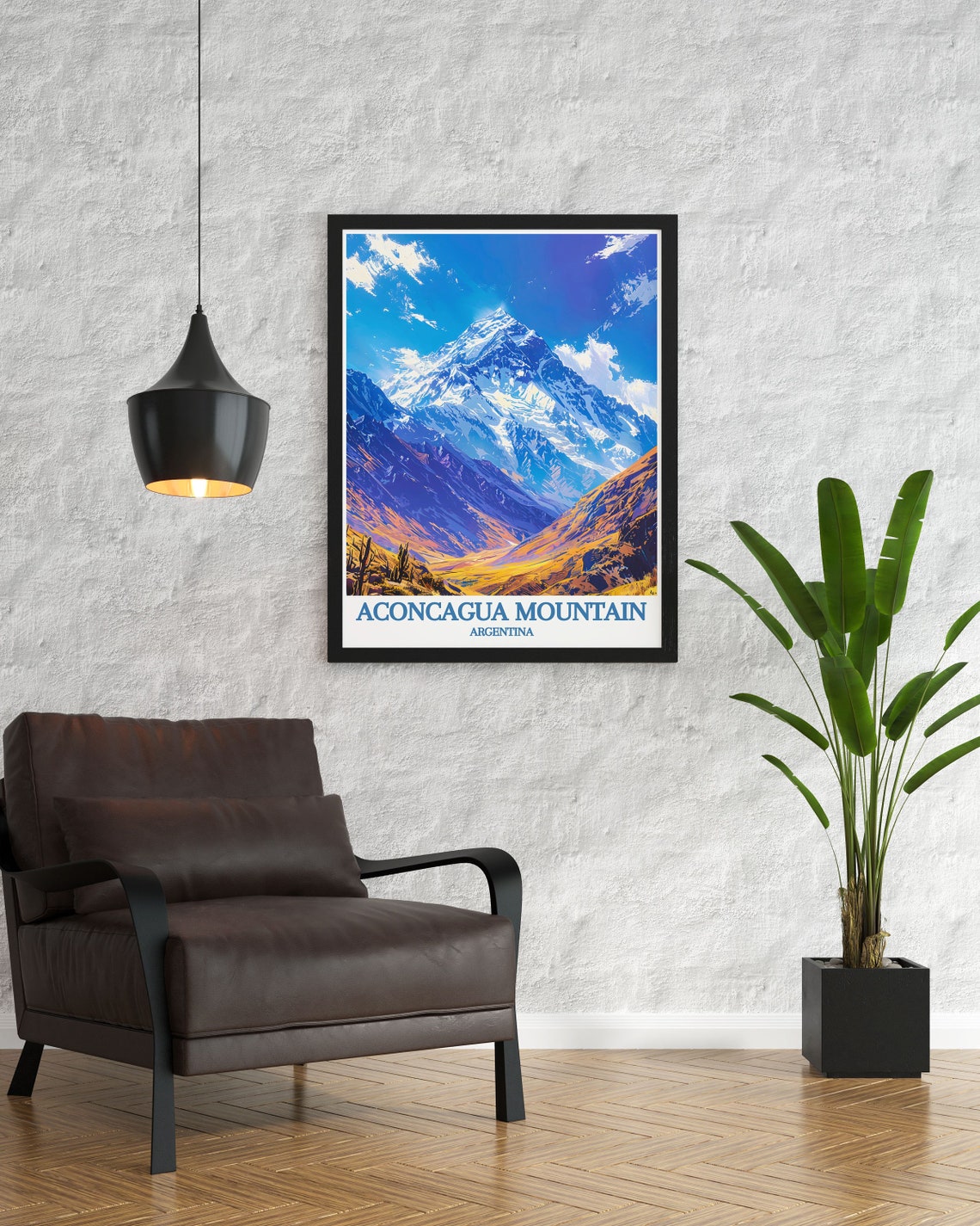 Aconcagua Mountain Snow Peak Andes Range Argentina Travel Poster - Image 4