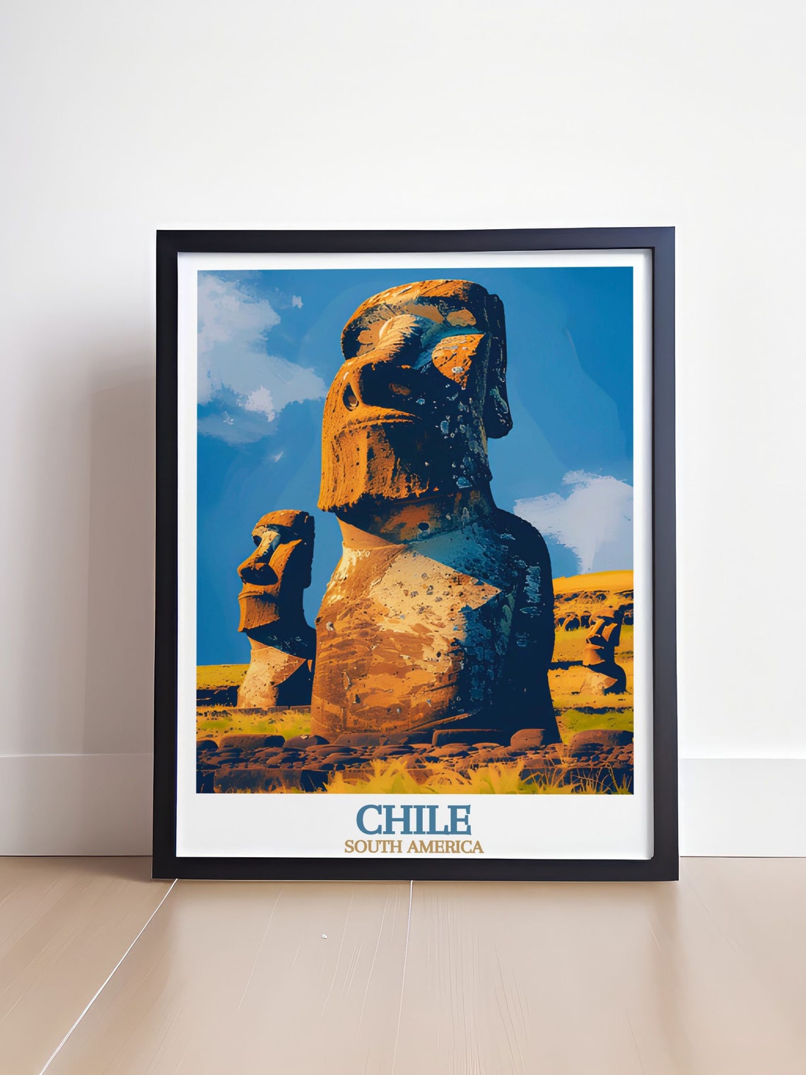 Chile Easter Island Ancient Moai Statues Mystical Travel Poster - Image 4