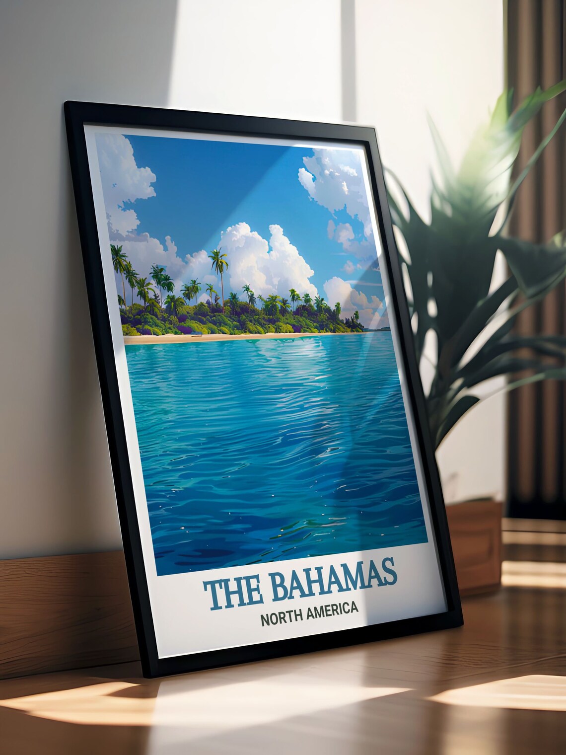 The Bahamas Palm Island Turquoise Caribbean Sea Horizon Poster - Image 3