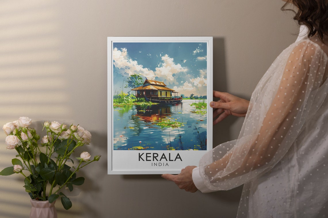 Kerala Backwaters Houseboat Alleppey Tranquil India Waterways Poster - Image 2