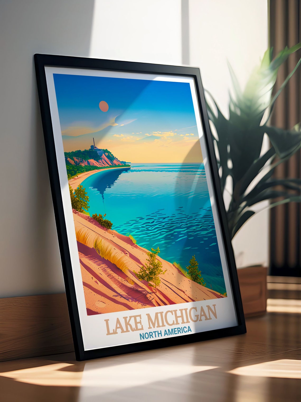 Lake Michigan Sleeping Bear Dunes Sunset Turquoise Shore Poster - Image 3