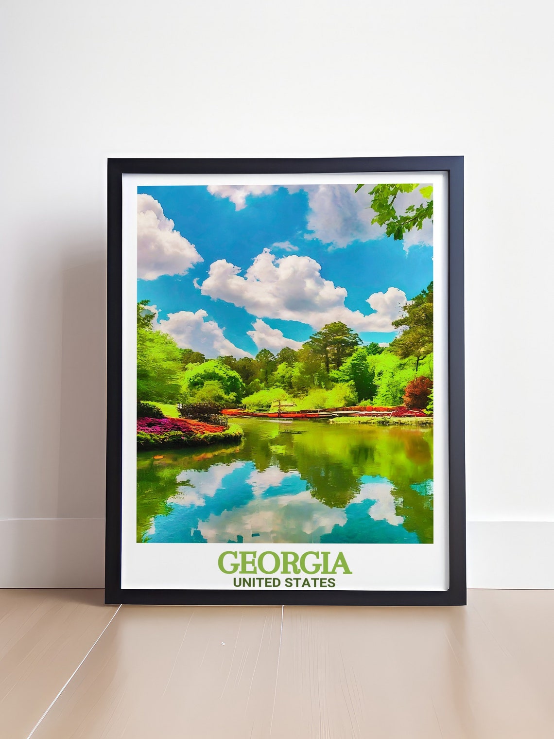 Callaway Gardens Lake Reflection in Georgia Spring Travel Poster - Image 4