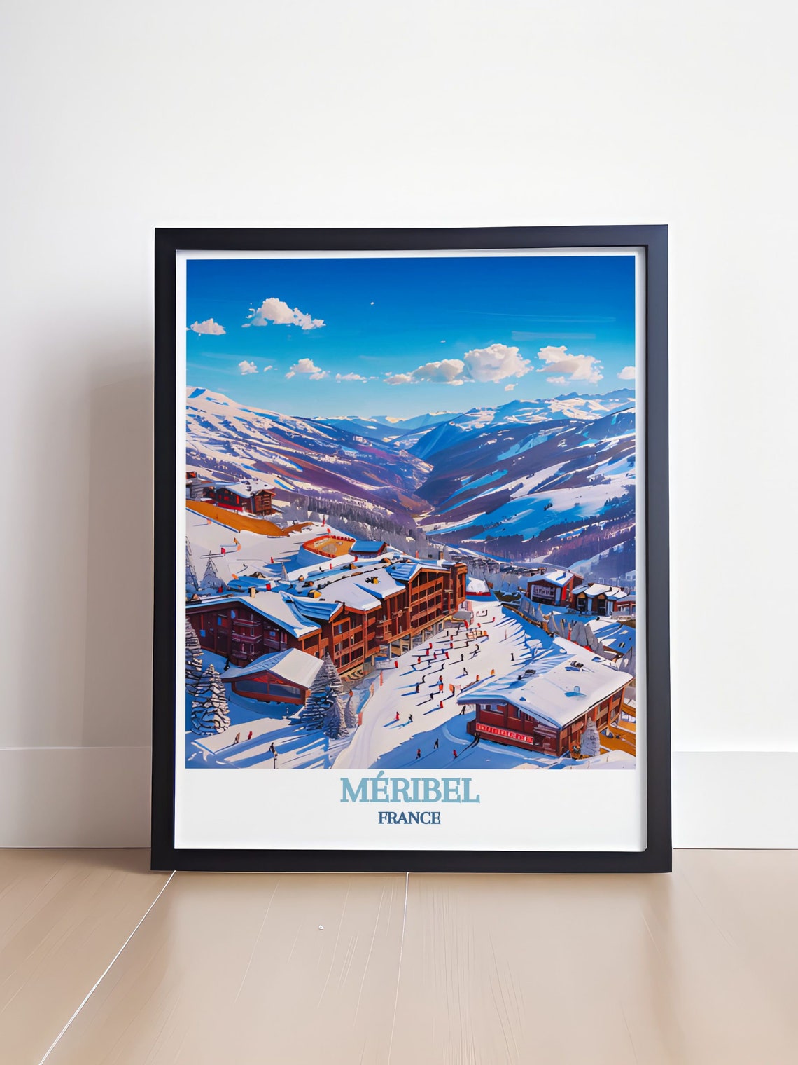 Meribel France Ski Resort Snowy Alpine Village Slopes Poster - Image 4