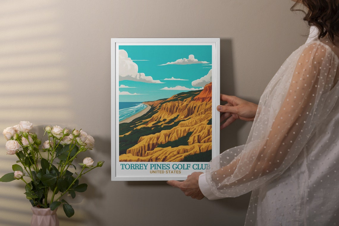 Torrey Pines Golf Club Cliffs Ocean View San Diego Travel Poster - Image 3
