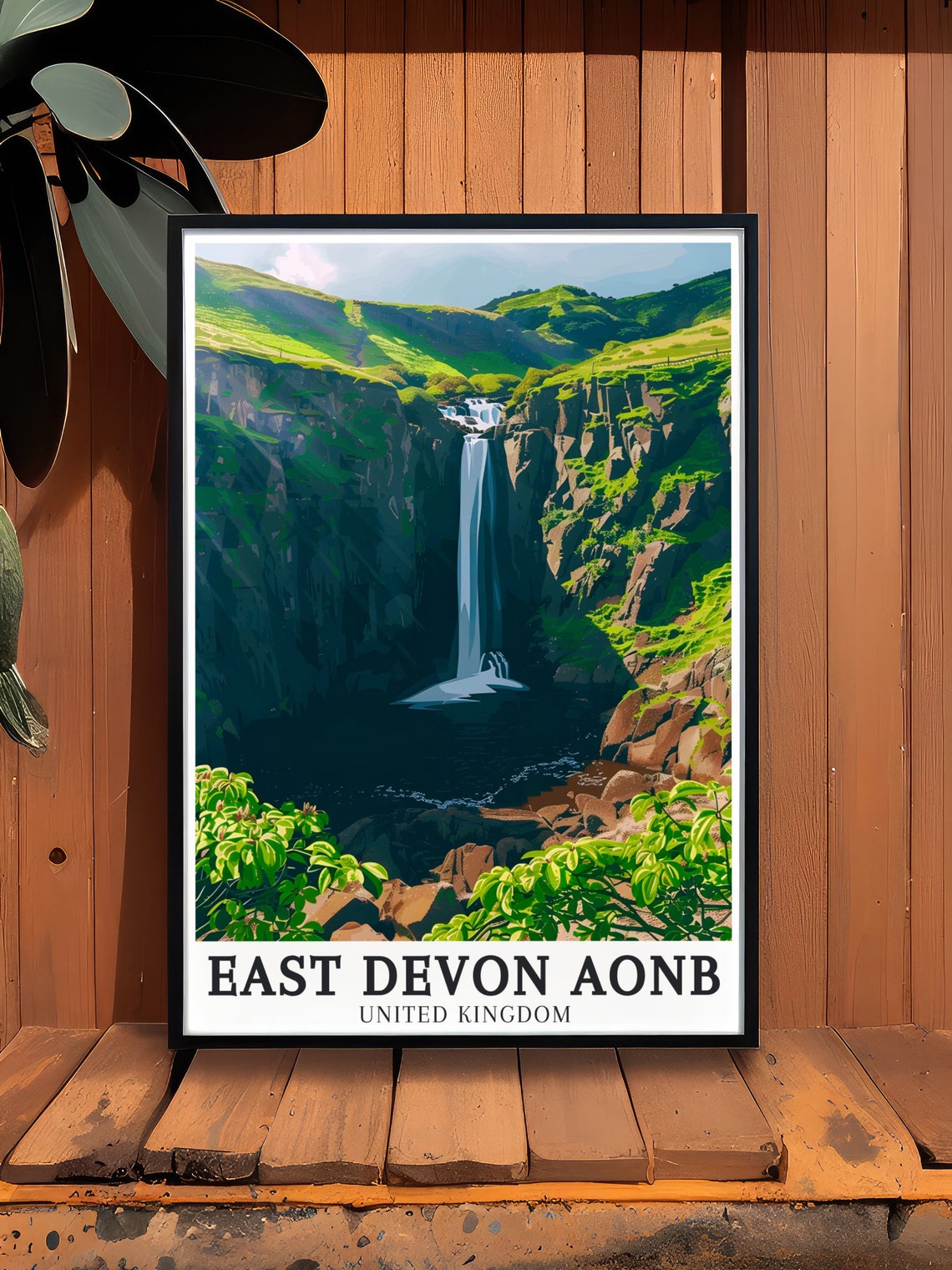East Devon Aonb Print Spekes Mill Mouth Waterfall Print Beautiful Spekes Mill Mouth Waterfall Decor East Devon Aonb Poster - Image 3