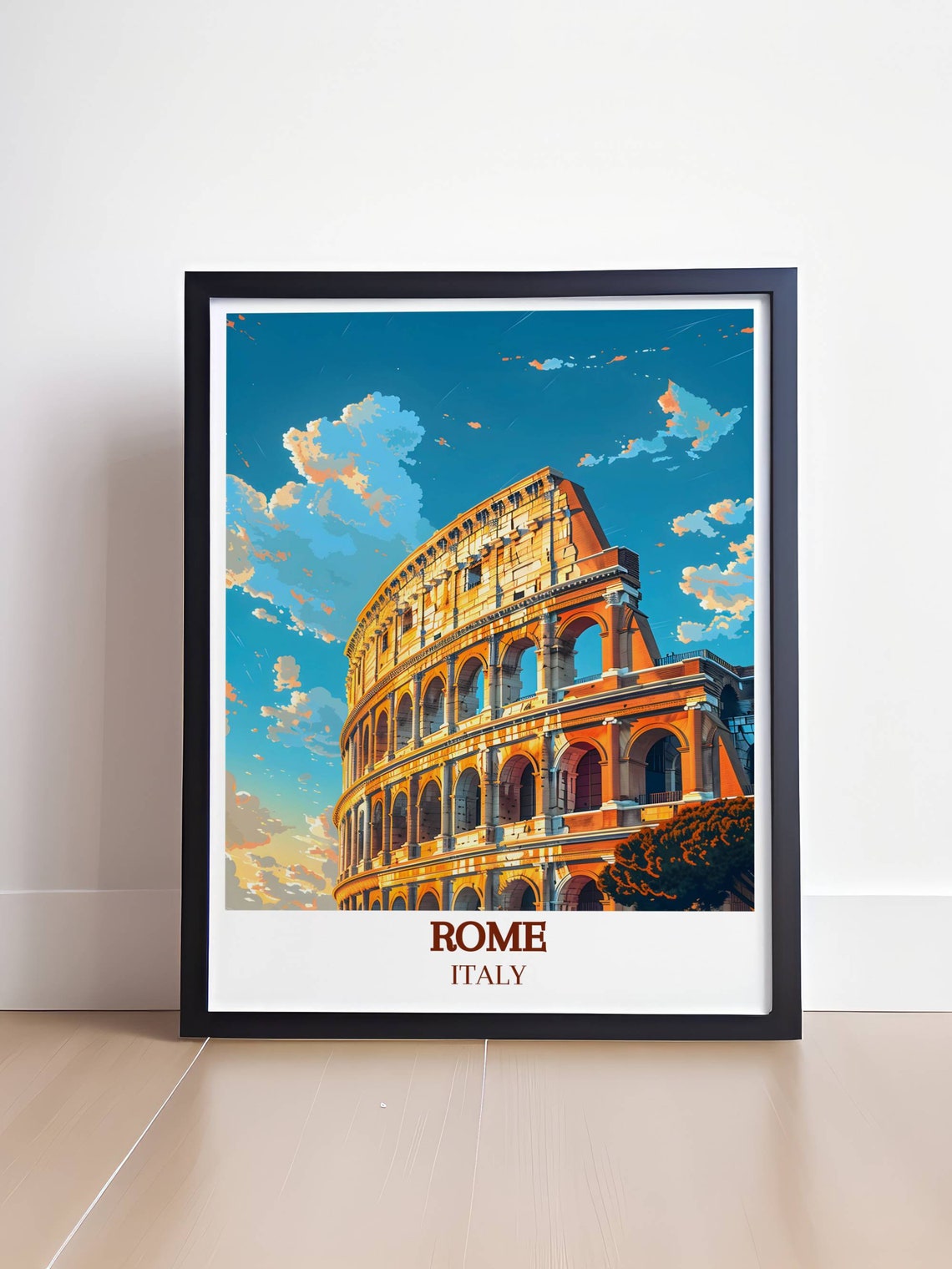 Rome Italy Colosseum Bathed in Golden Hour Sunset Light Poster - Image 4