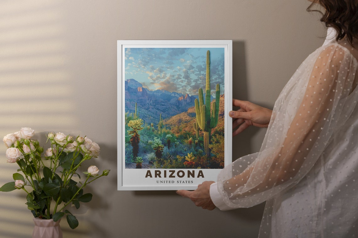 Arizona Travel Art Saguaro National Park Posters For Arizona Travel Enthusiasts Arizona Travel Posters Saguaro National Park Prints - Image 3