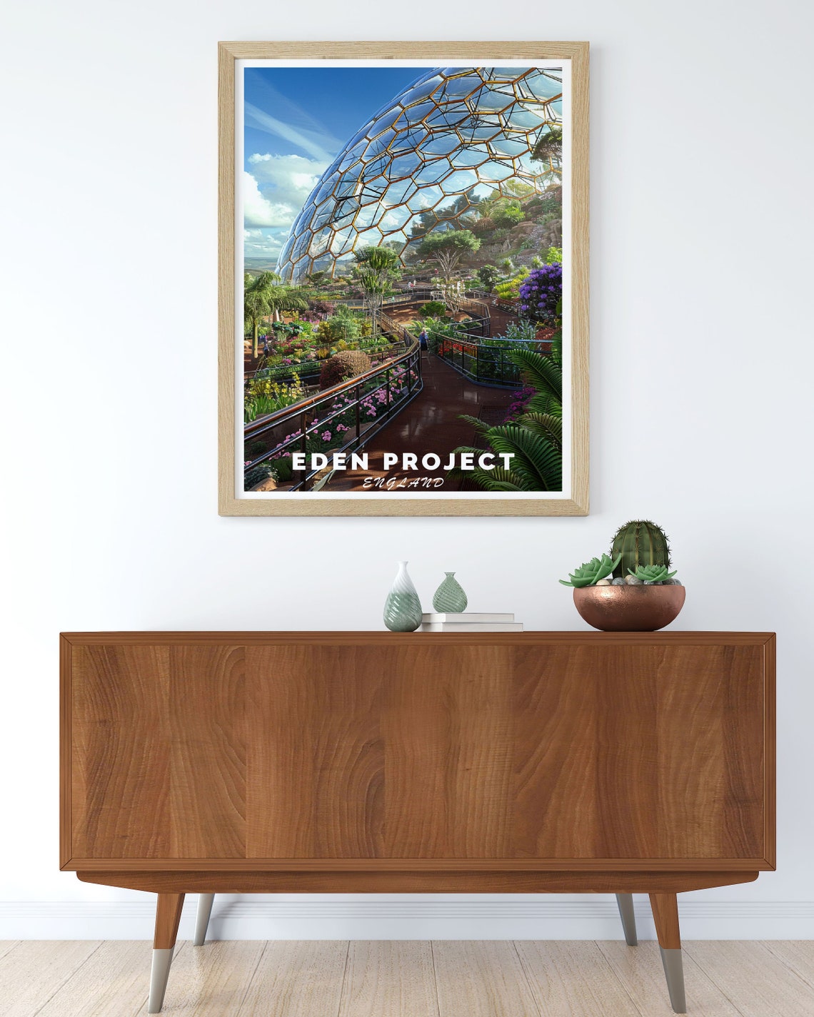 Eden Project Geodesic Biome Garden Dome Cornwall England Travel Poster - Image 2