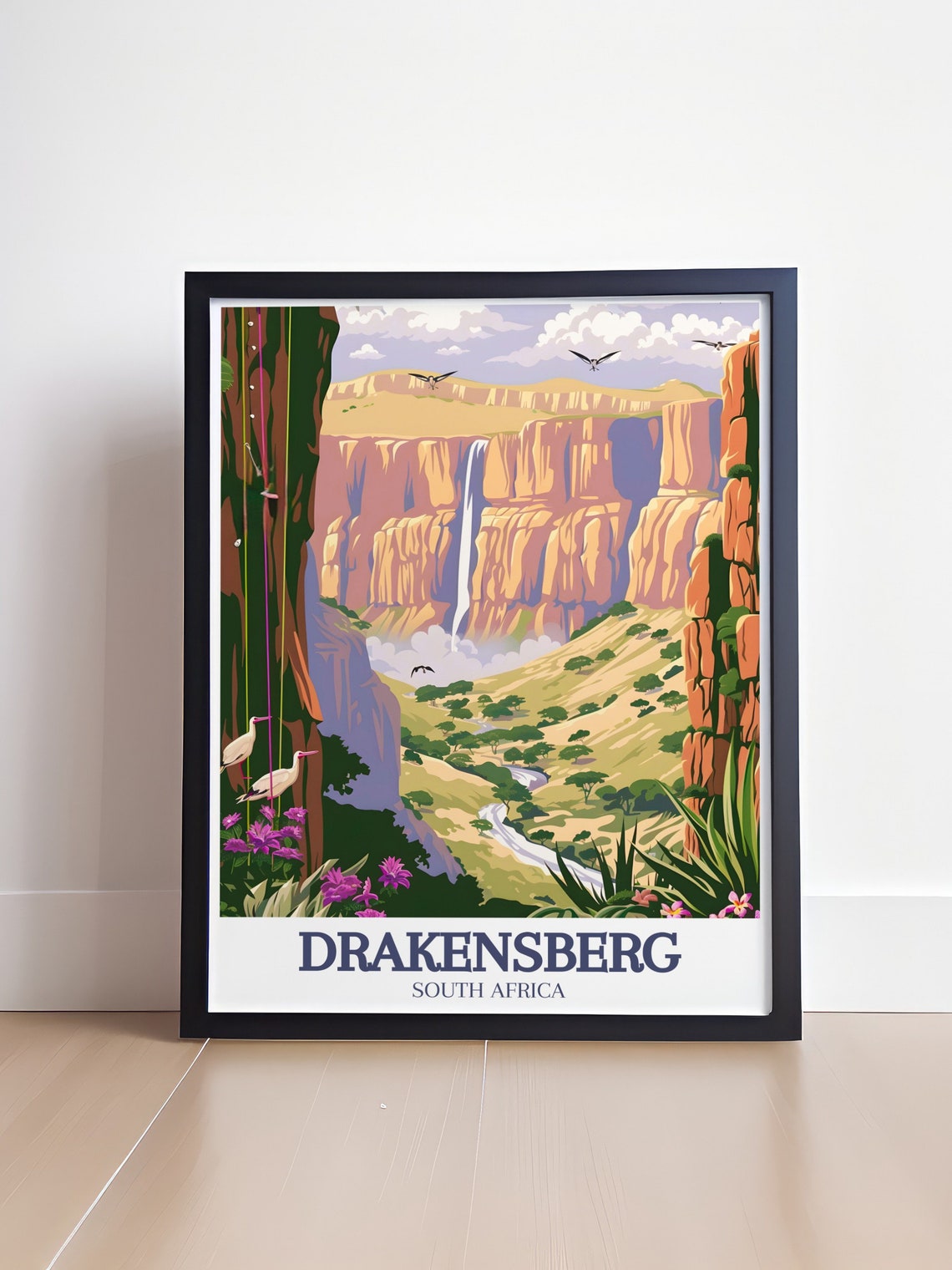 Drakensberg South Africa Tugela Falls Canyon Cliffs Eagle Sky Poster - Image 4