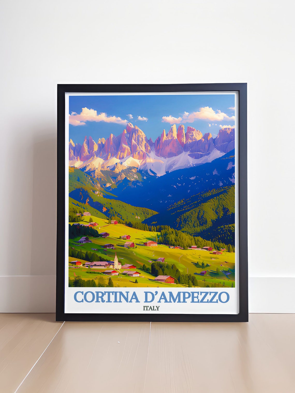 Cortina D'Ampezzo Italy Dolomites Alpine Village Meadow Poster - Image 4