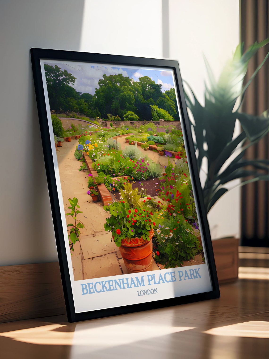 Beckenham Place Park London Blooming Garden Path Retro Poster - Image 2