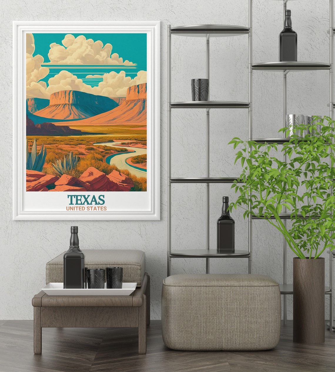 Texas Big Bend National Park Desert Mesas Sunset Travel Poster - Image 3