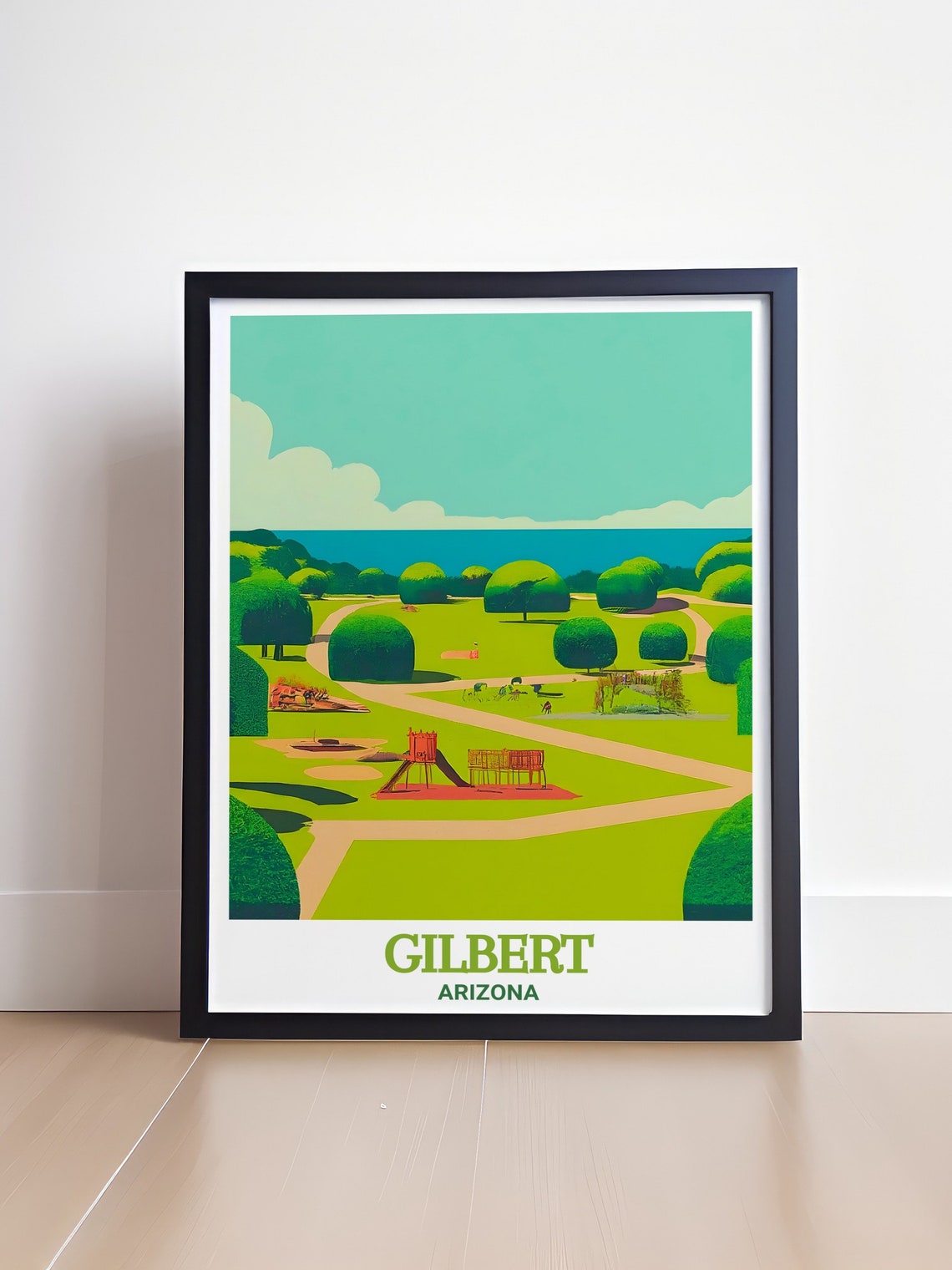 Gilbert Arizona Freestone Park Playground Green Meadow Travel Poster - Image 4