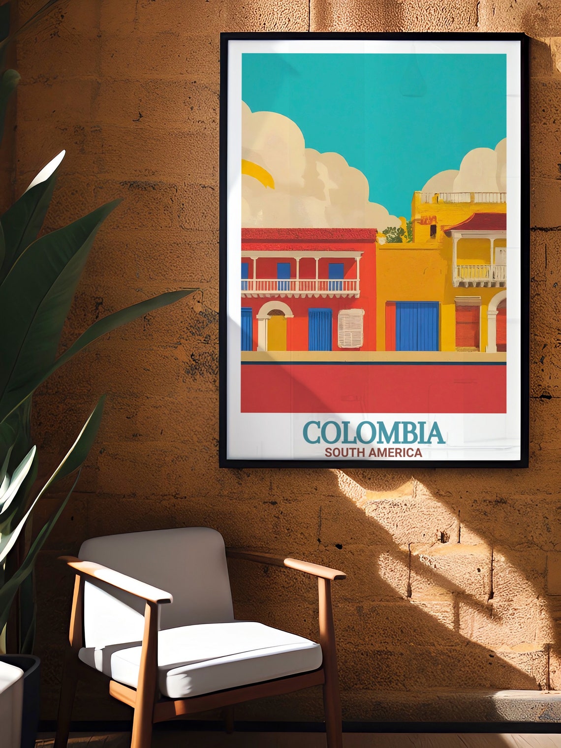 Colombia Travel Poster Cartagenas Walled City Colombia Art And Travel Posters Cartagenas Walled City Travel Prints For Home Decor - Image 2