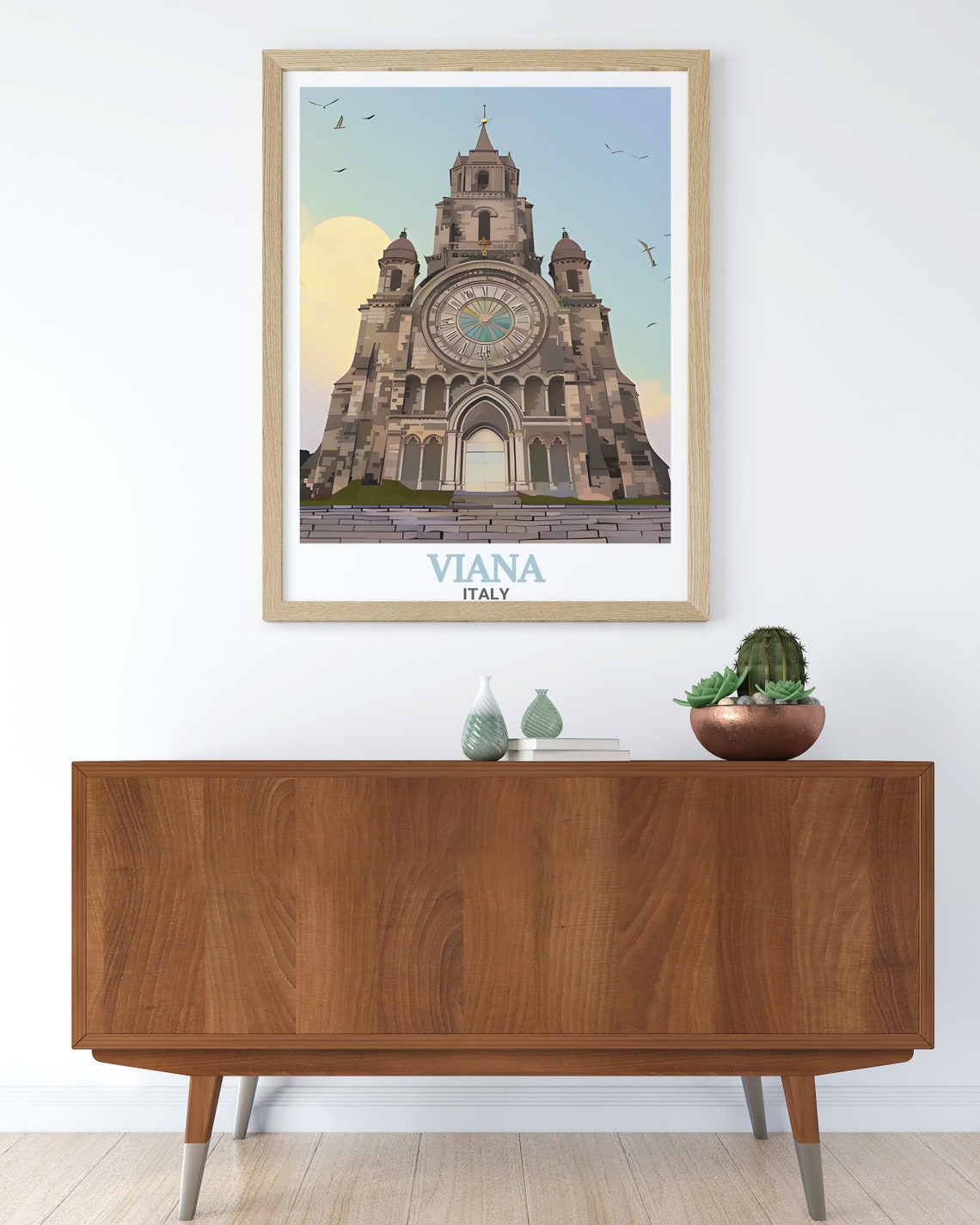 Turin Italy Cathedral Rose Window Historic Facade Travel Poster - Image 3