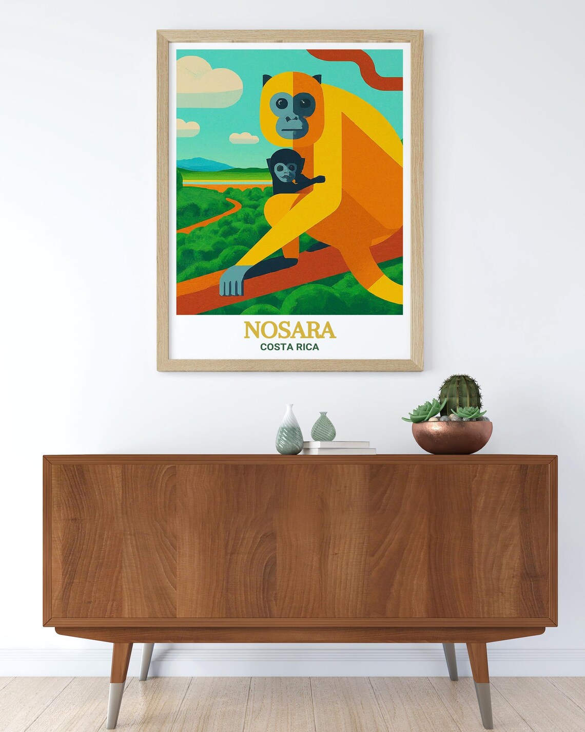 Nosara Costa Rica Monkey Family in Jungle Canopy Travel Poster - Image 2