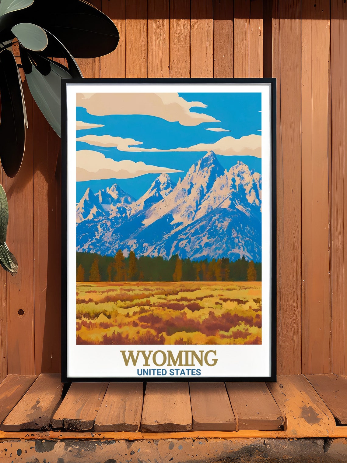 Wyoming Print Grand Teton National Park Poster Grand Teton National Park Travel Poster And Art Print Wyoming Print - Image 3