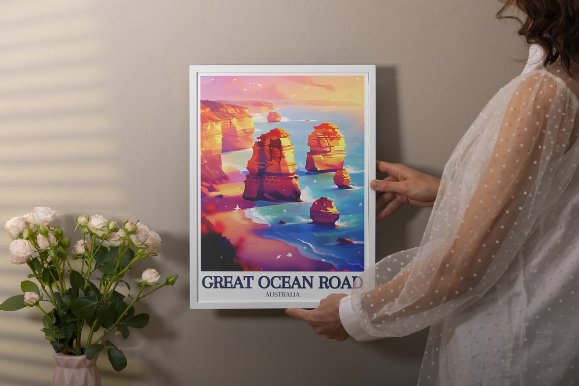 Great Ocean Road Twelve Apostles Sunset Sea Stacks Victoria Poster - Image 3