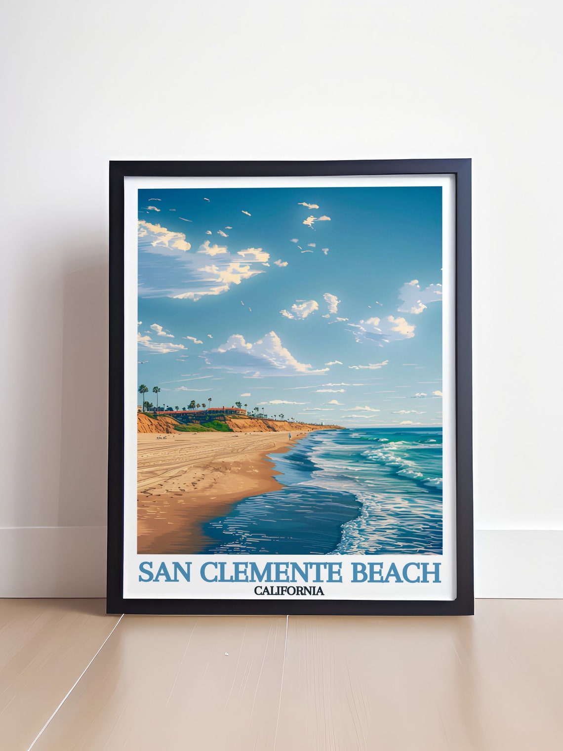 San Clemente Beach California Waves Coastline Vintage Travel Poster - Image 4