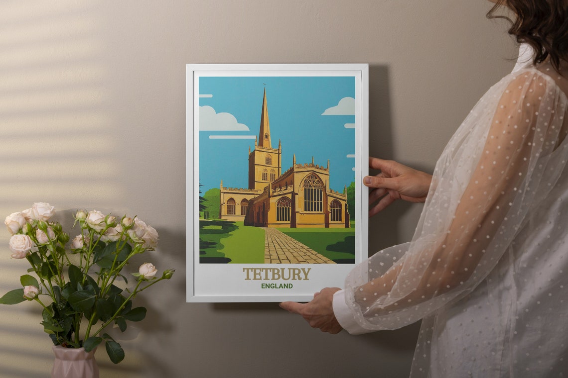 Tetbury Travel Print St Mary The Virgin And St Mary Magdalen Church Travel Wall Art Tetbury Travel Wall Decorations - Image 2