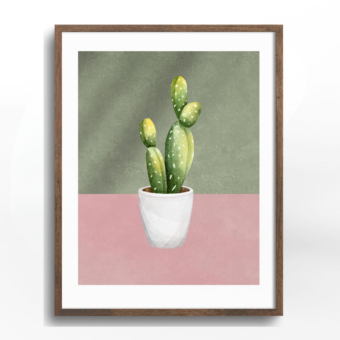 Watercolor Cactus, Boho Minimalist Botanical Art Print - Image 2