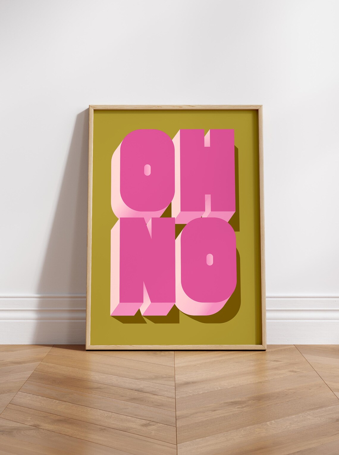 Oh No Typography Art Print, Quirky Decor
