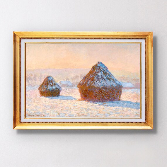 Claude Monet Wheatstacks Snow Effect Morning Fine Art Glice 1891 Sku 0138