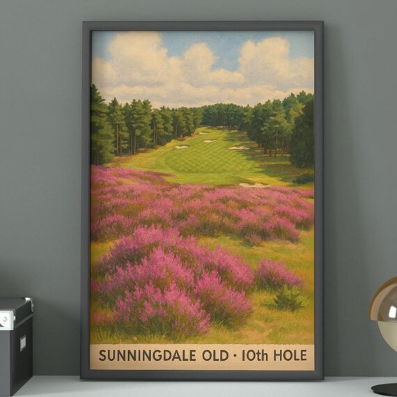 Sunningdale Old 10th Hole Heather Fairway Vintage Golf Travel Poster