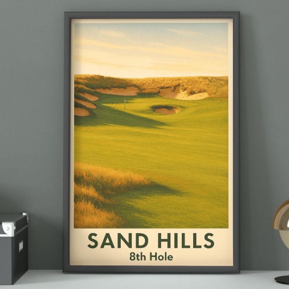 Sand Hills Golf Course Poster Vintage Wall Art