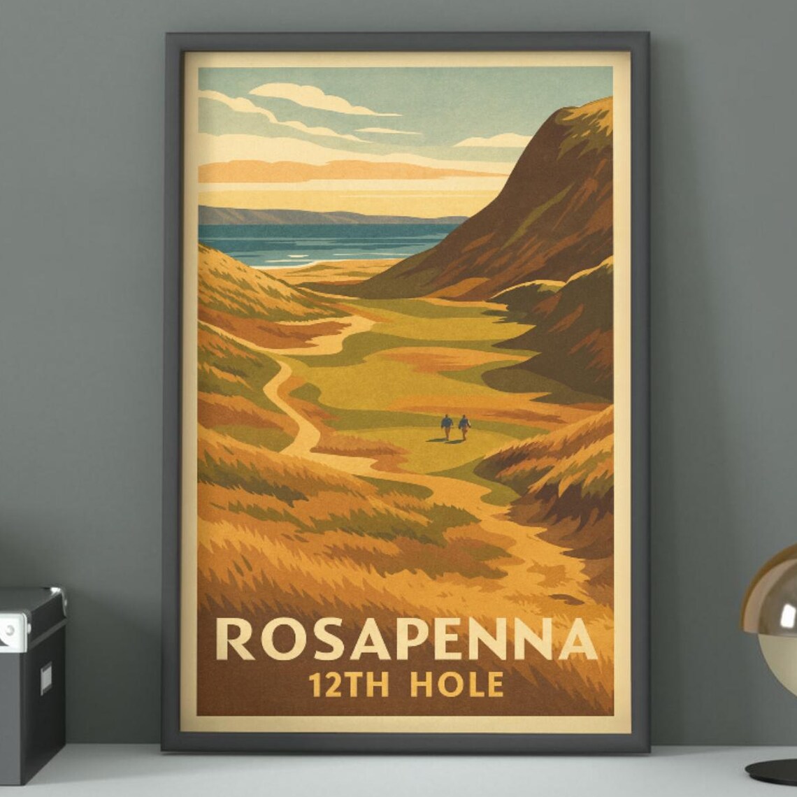 Rosapenna Golf Club 12th Hole Coastal Dunes Vintage Travel Poster