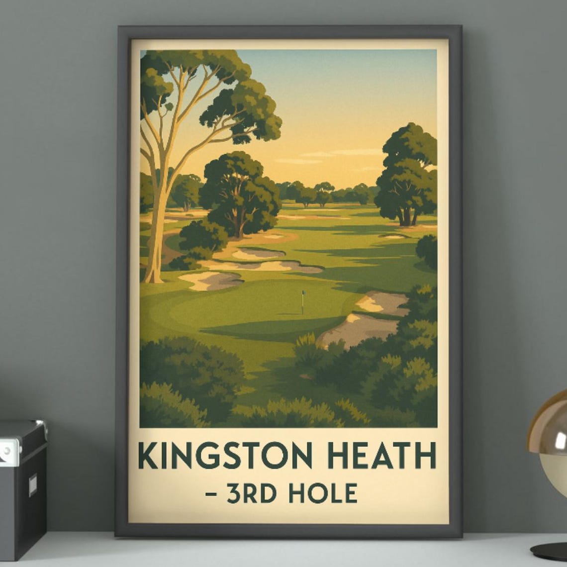 Kingston Heath 3rd Hole Vintage Australian Golf Course Poster