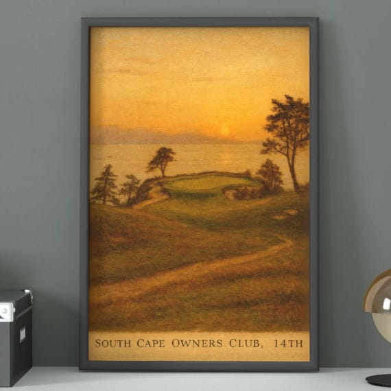 South Cape Golf Course Vintage Art Print 14th Hole Poster