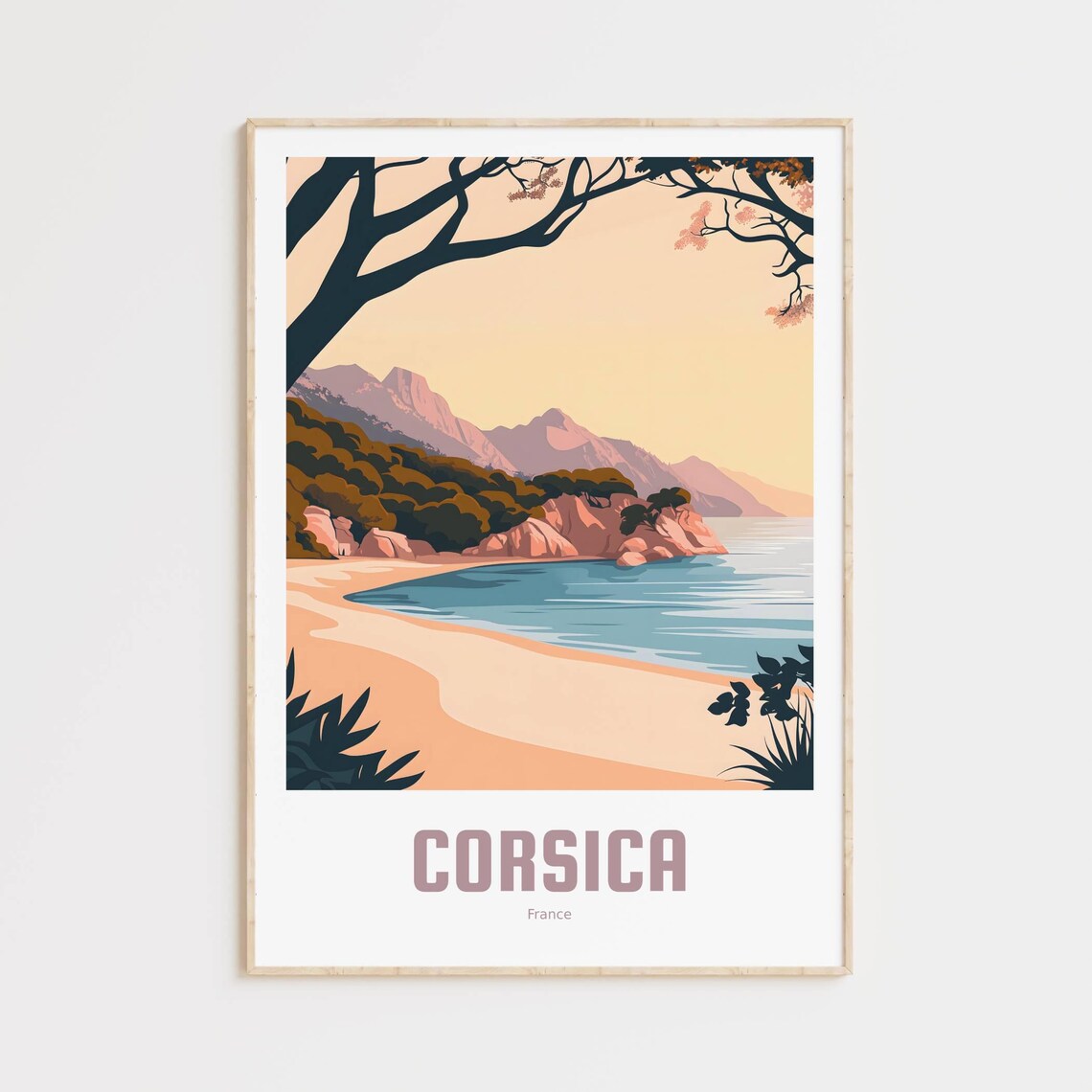 Corsica Vintage Travel Poster, France Travel Poster