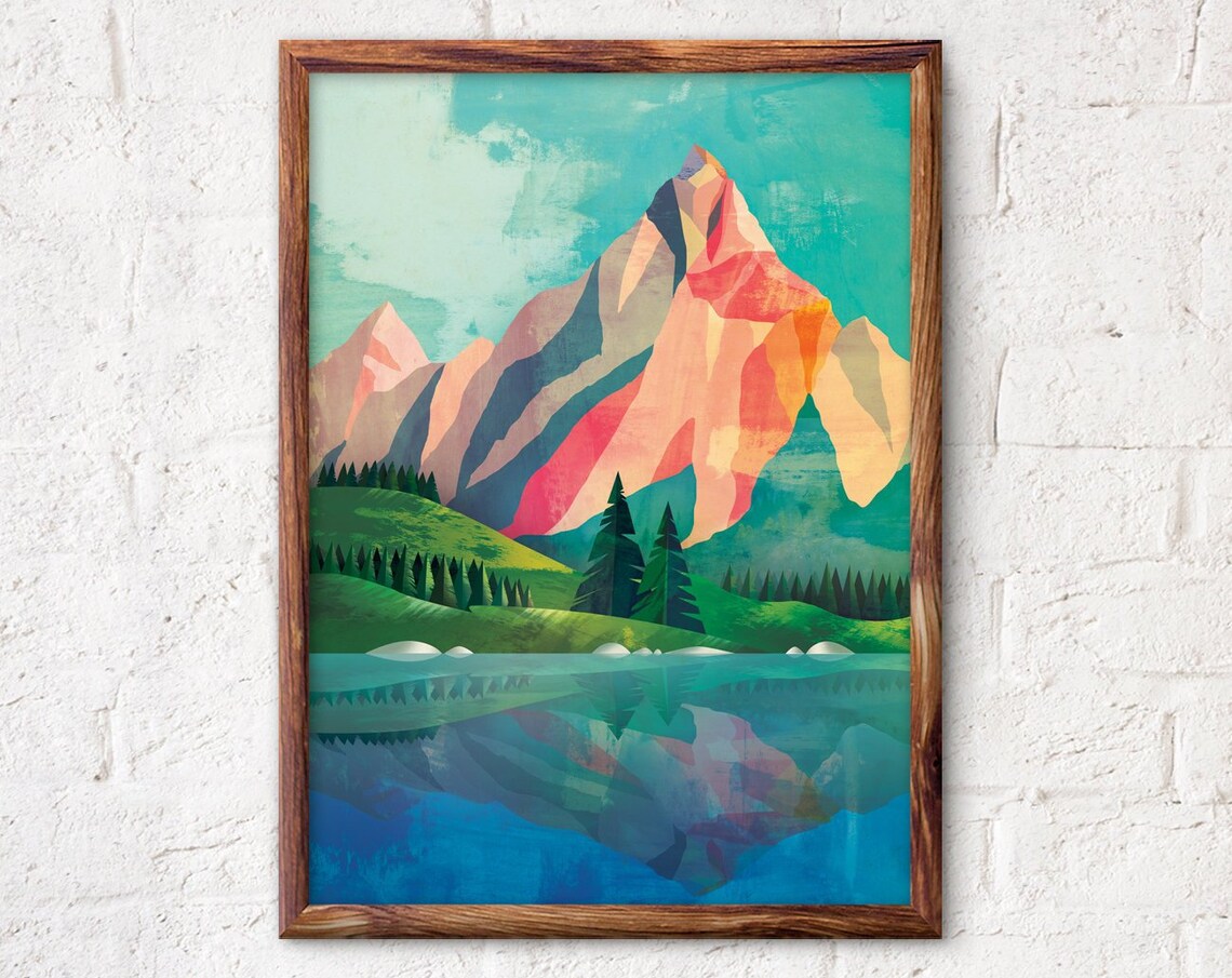 Mountain Landscape Art Print, Desert Scenery - Image 4