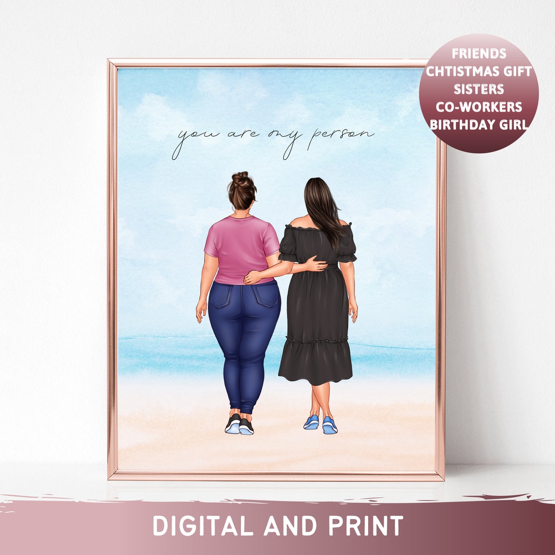 Two Best Friends Walking On The Beach You Are My Person Poster