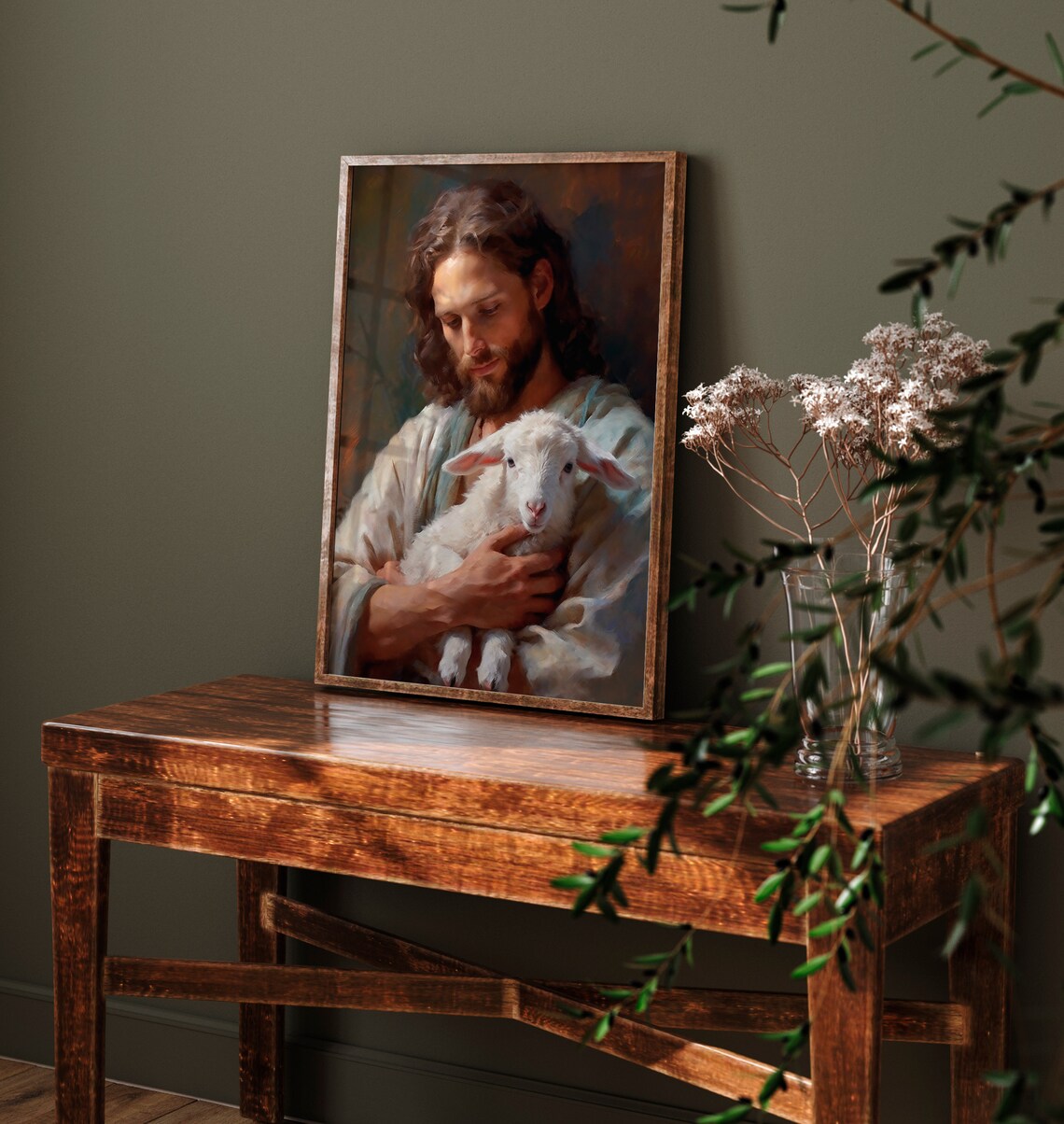 Jesus Christian Farmhouse Wall Art, Bible Verse Print - Image 2