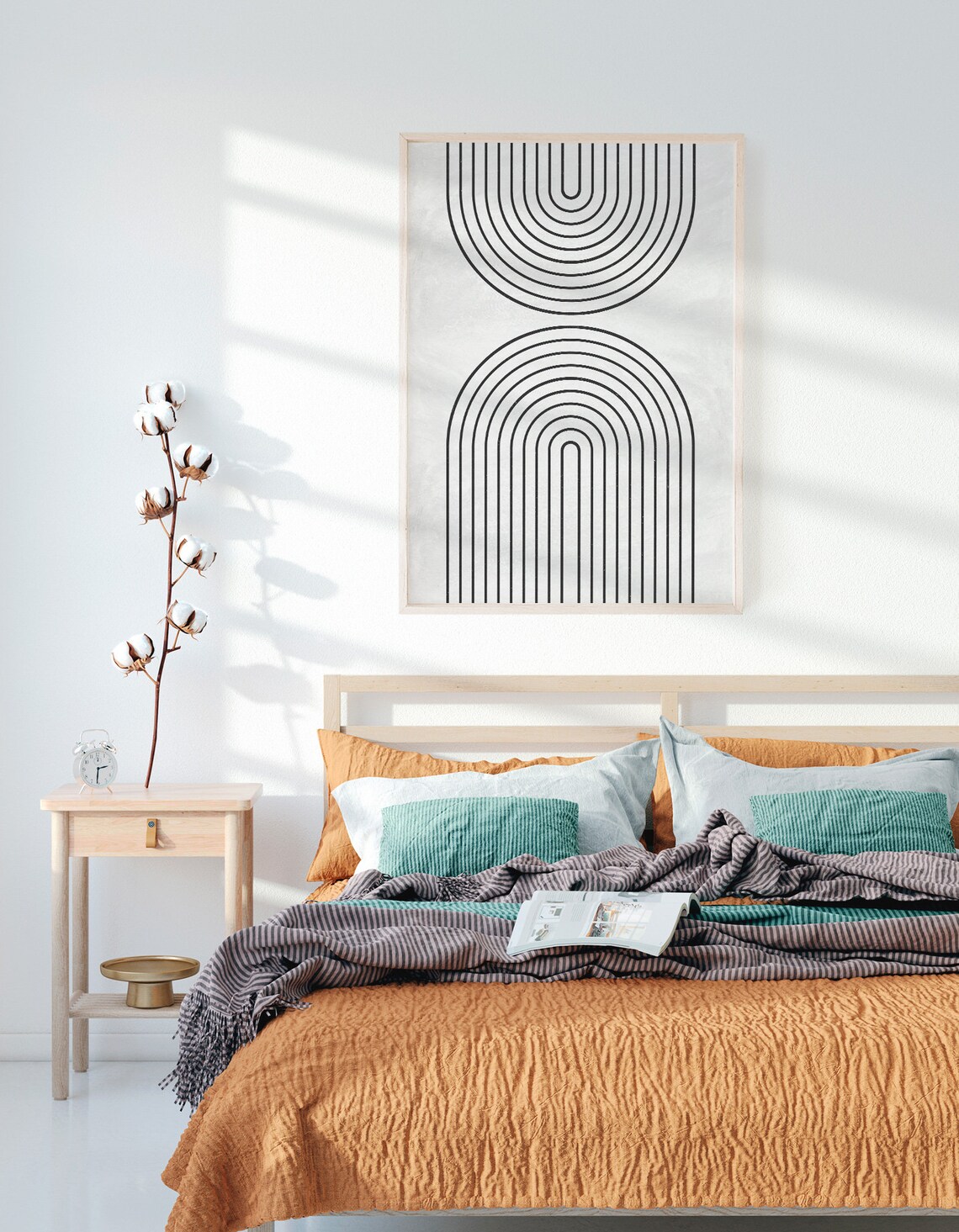 Abstract Shapes Rainbow Minimalist Mid-Century Art Print - Image 4