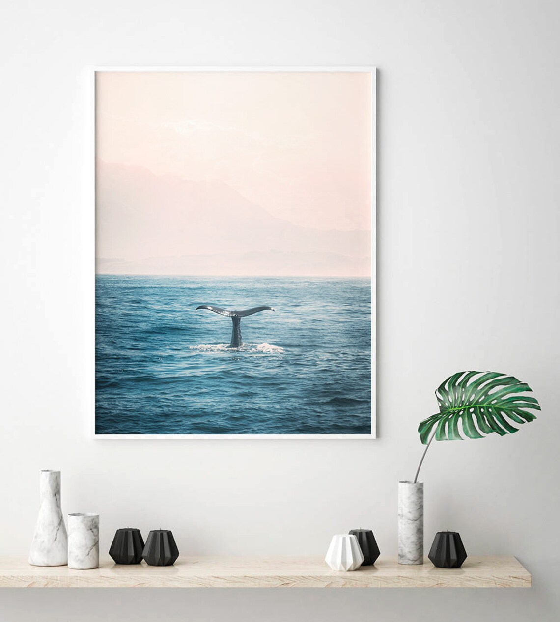Whale Print Ocean Wall Art, Beach Nature Photo - Image 2
