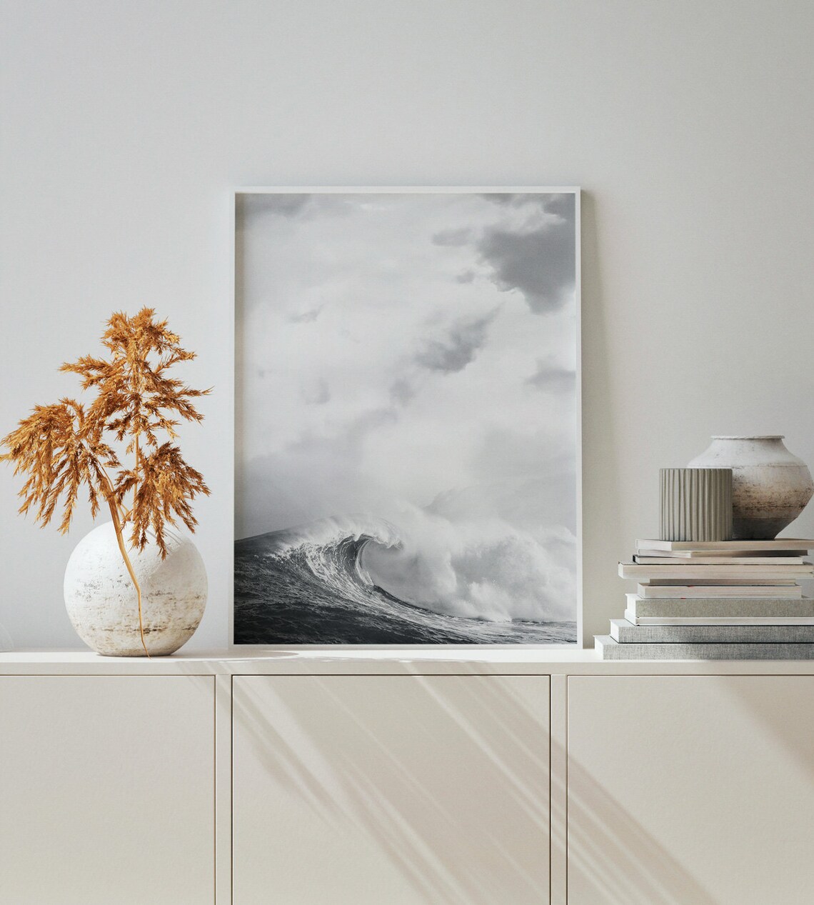 Ocean Print, Black and White Coastal Wall Art - Image 3