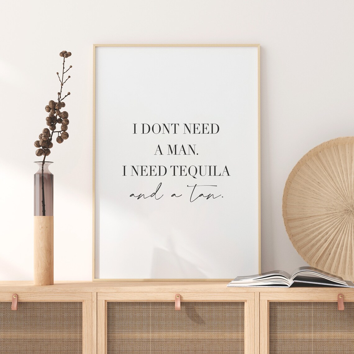 Feminist Quote Art Print, I Don't Need A Man - Image 2