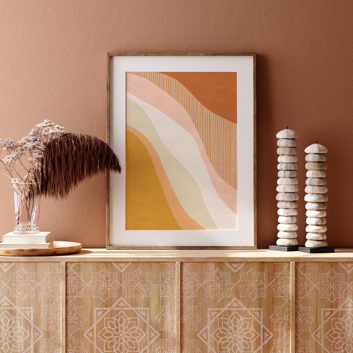 Boho Abstract Art Print, Modern Bedroom Decor - Image 2