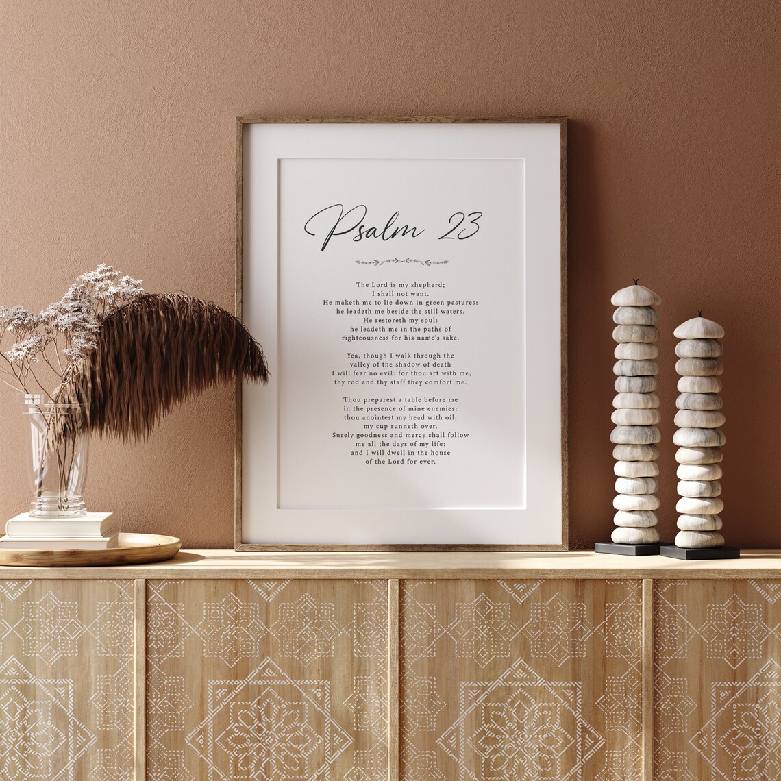 Psalm 23 Scripture Wall Decor, Religious Art Print - Image 4