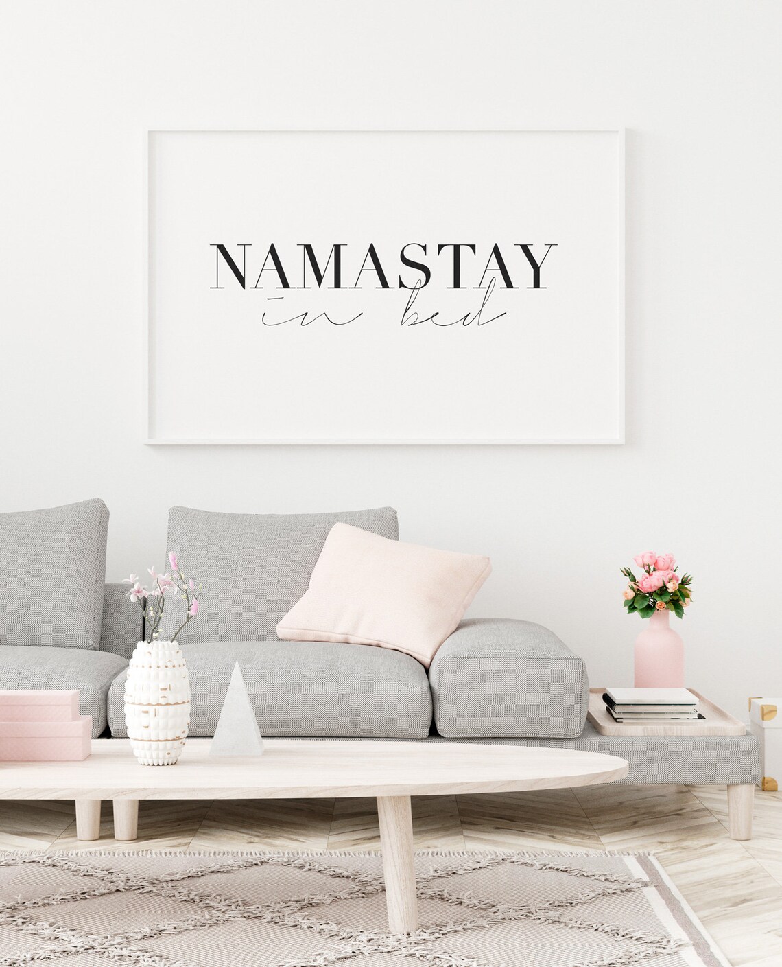 Namastay In Bed Modern Minimalist Typography Print - Image 3
