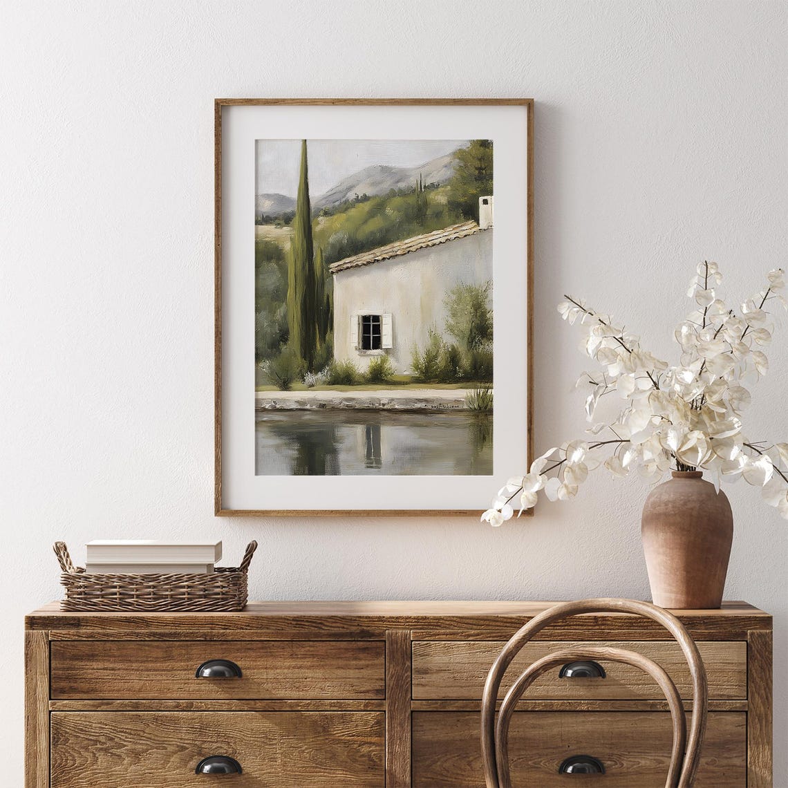 Rustic Spanish Countryside Painting Warm Neutral Tones Serene Scenic Art Vi139 - Image 7