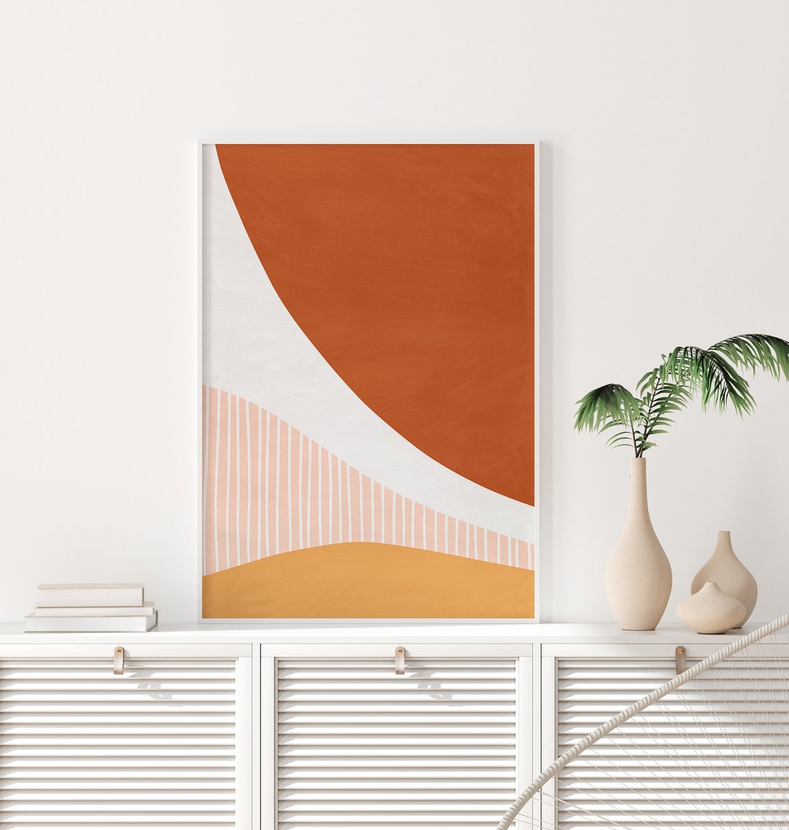 Boho Terracotta Abstract Geometric Earth Tone Minimalist Art Poster - Image 2