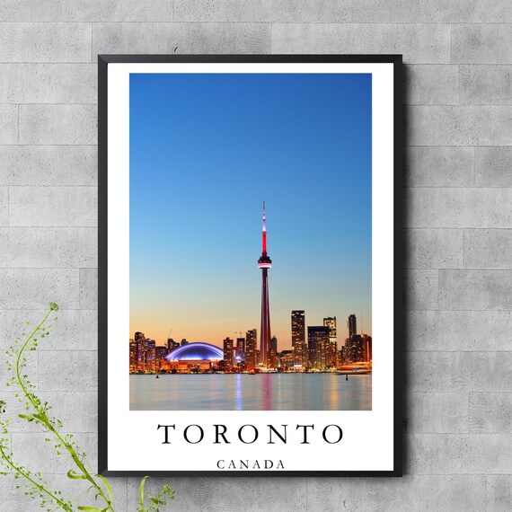 Toronto Skyline Poster Cn Tower Cityscape Wall Art