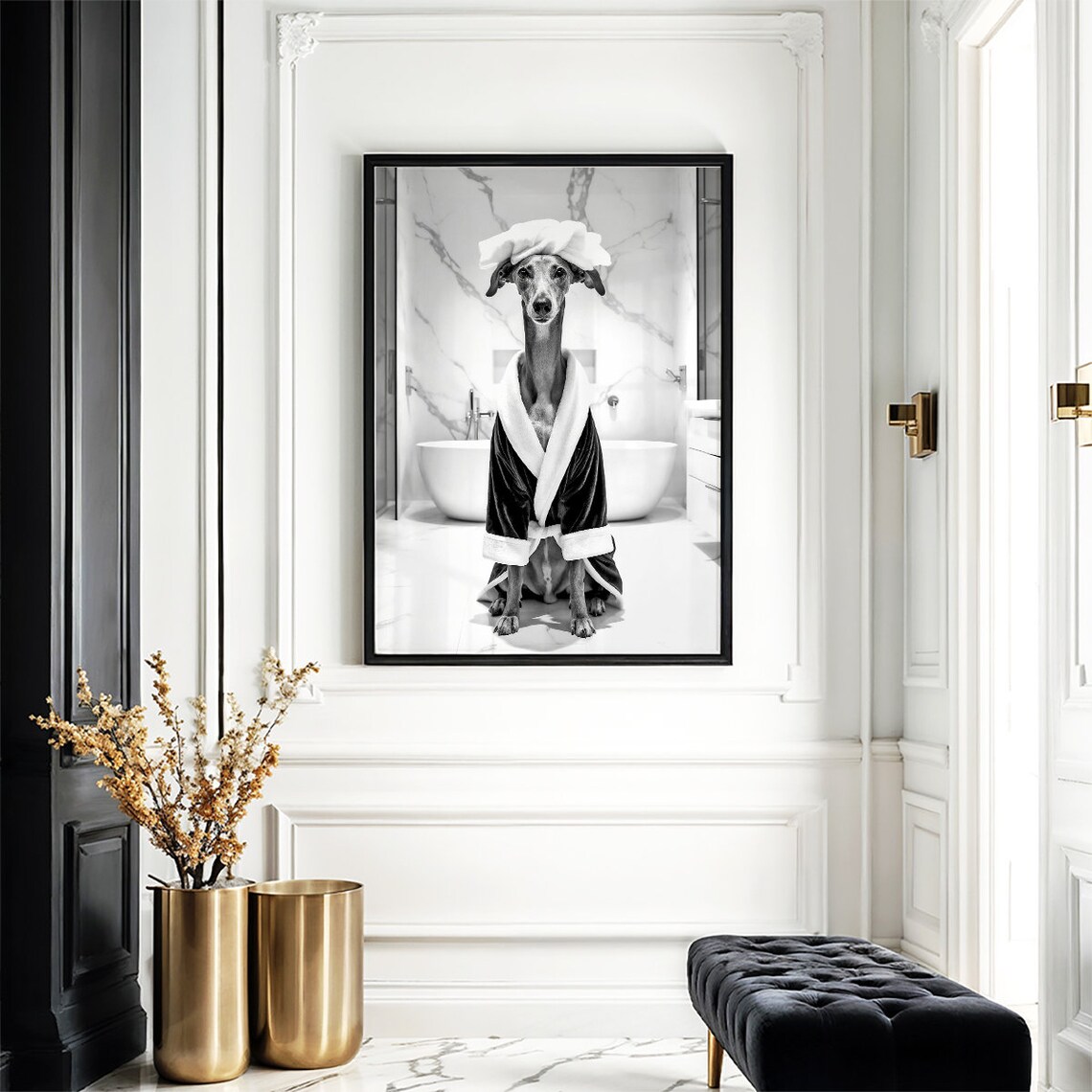 Greyhound Toilet Print, Funny Bathroom Decor - Image 3