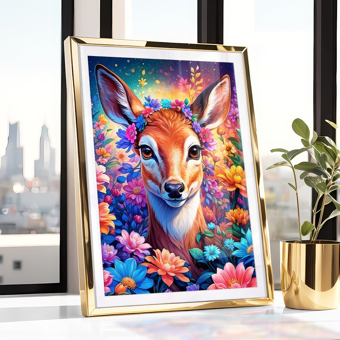 Deer Print, Spiritual Fantasy Forest Poster - Image 4
