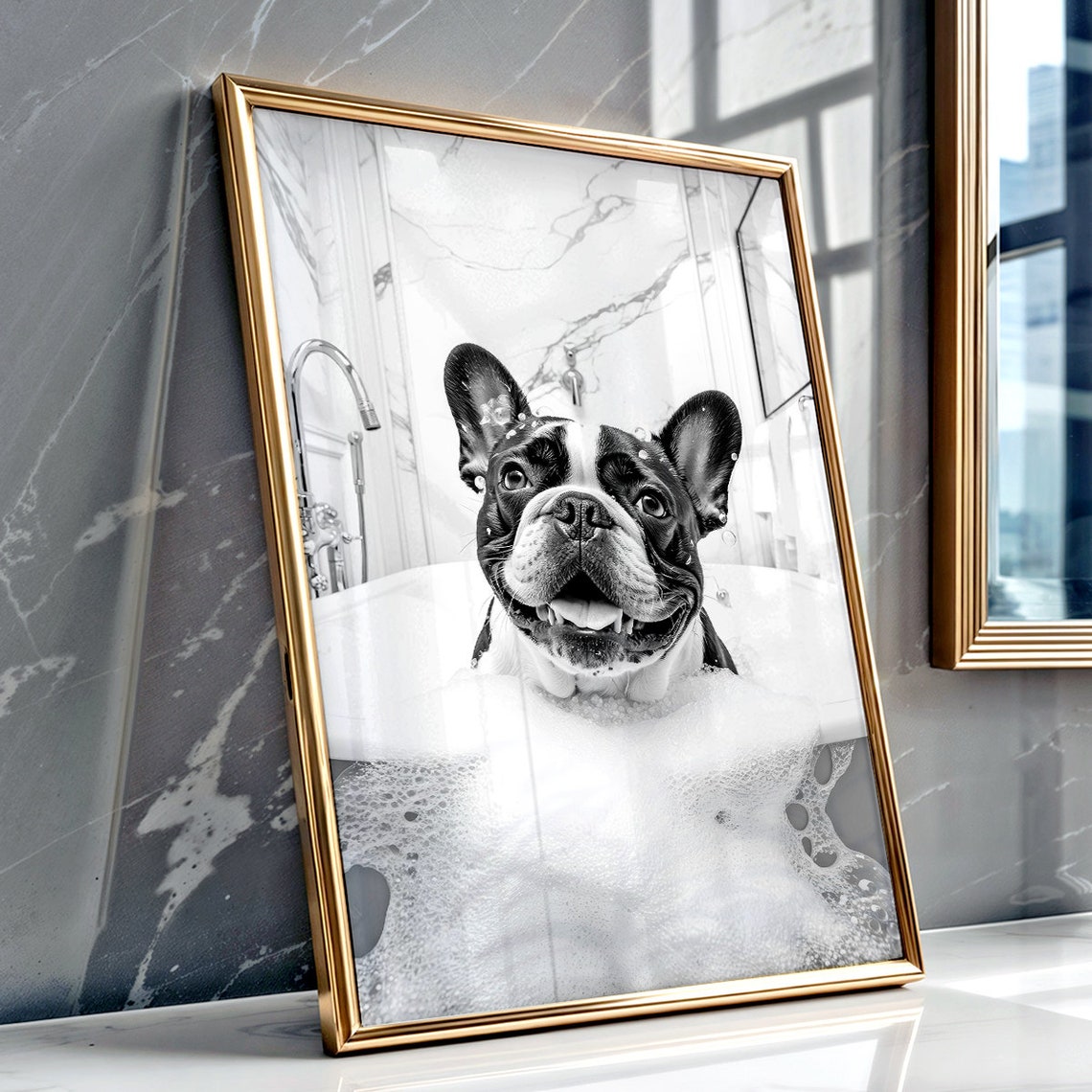 French Bulldog Wall Art Frenchie Poster Funny Bathroom Decor French Bulldog Print Frenchie Toilet Print Dog Gift - Image 2