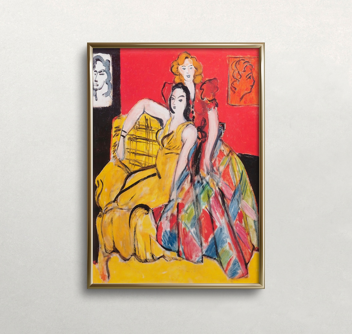 Matisse Two Women Portrait, Vintage Art Print
